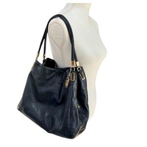 Coach Madison Phoebe Black Leather Shoulder Bag